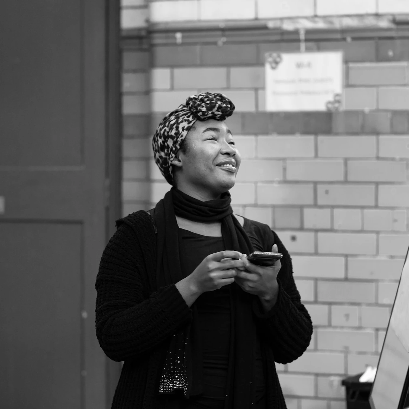 An artist smiling in People's History Museum.