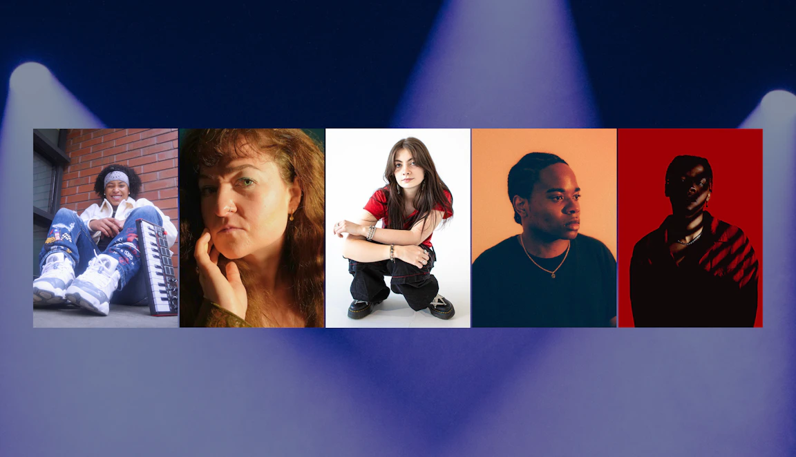Headshots and press photos of the five selected artists for ELEVATE.
