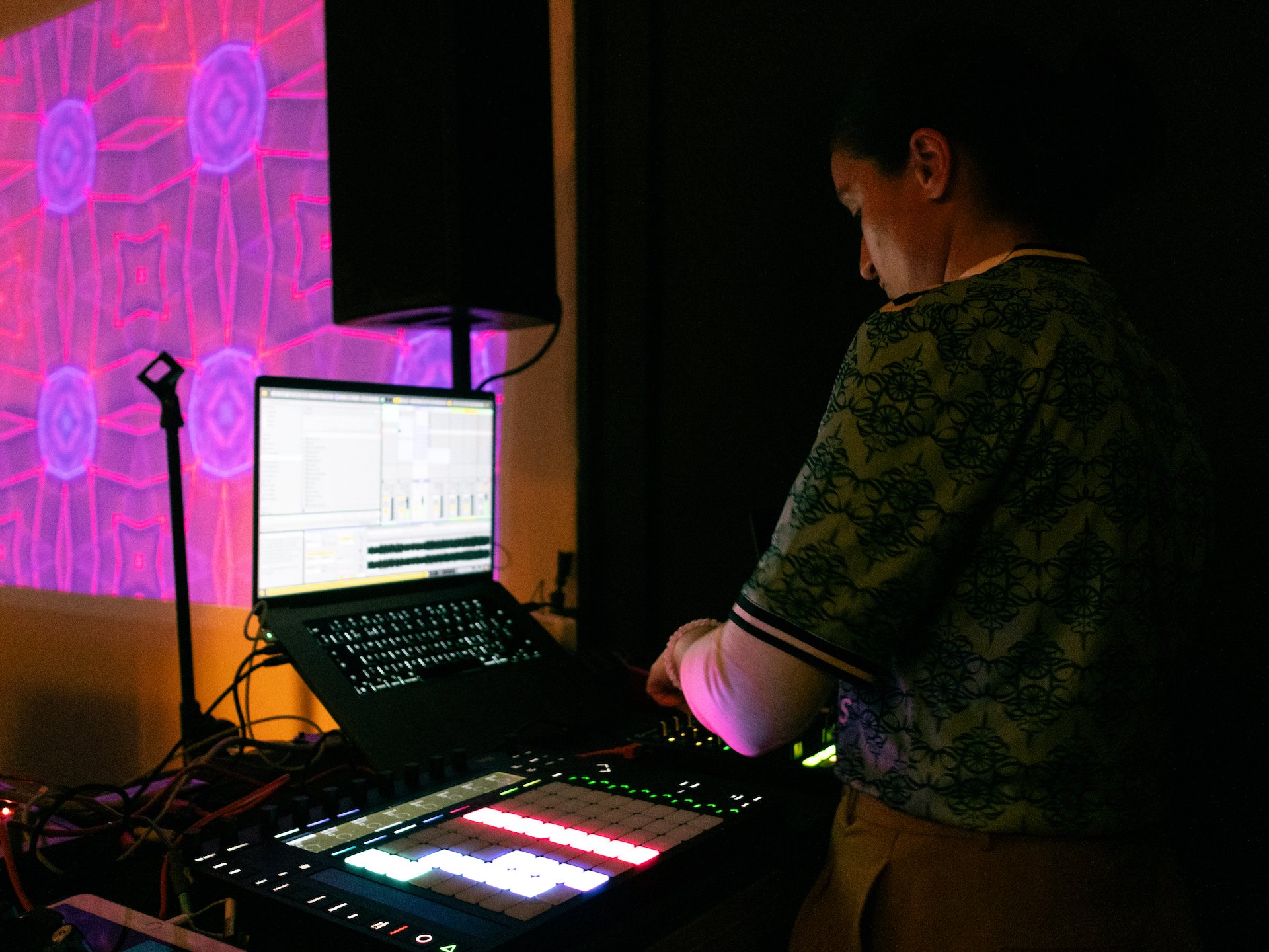 Hu-Sane behind the decks.