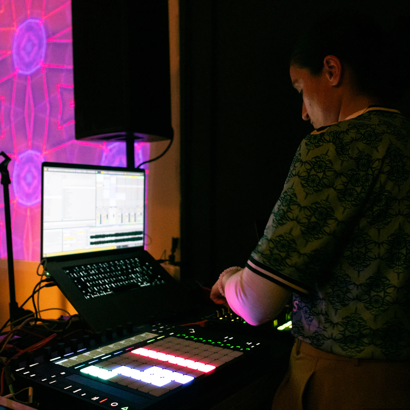 Hu-Sane behind the decks.