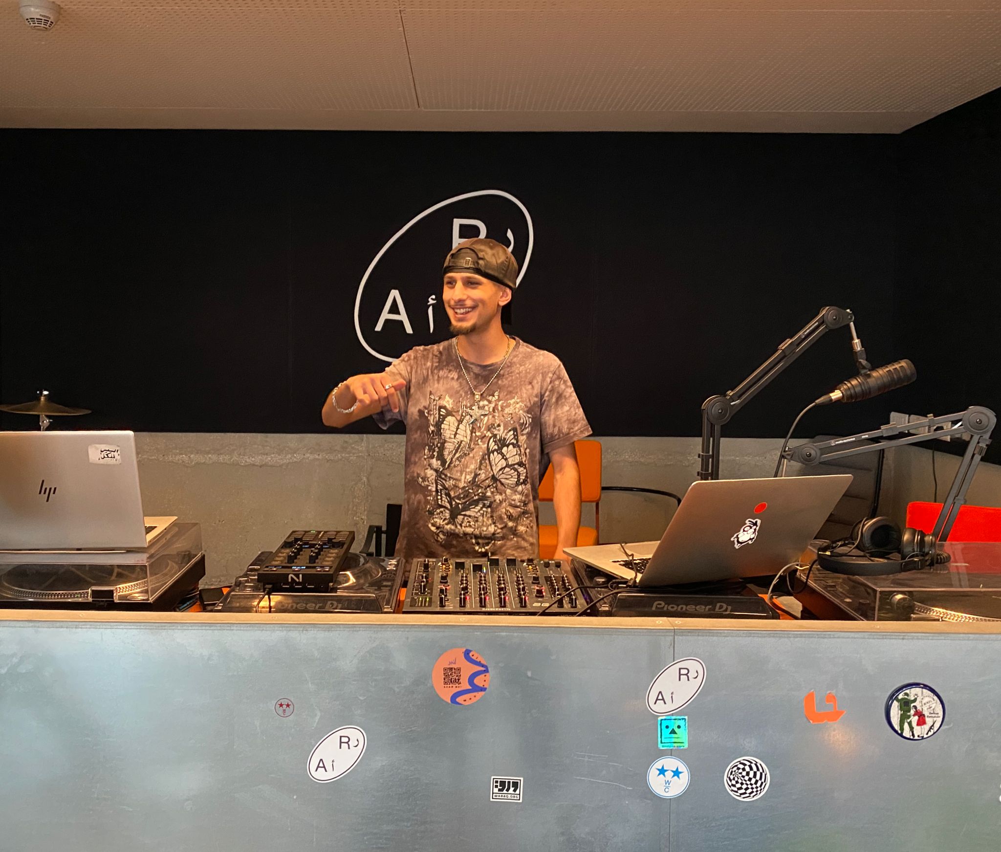 WlkNokia in the studio at Radio Alhara.