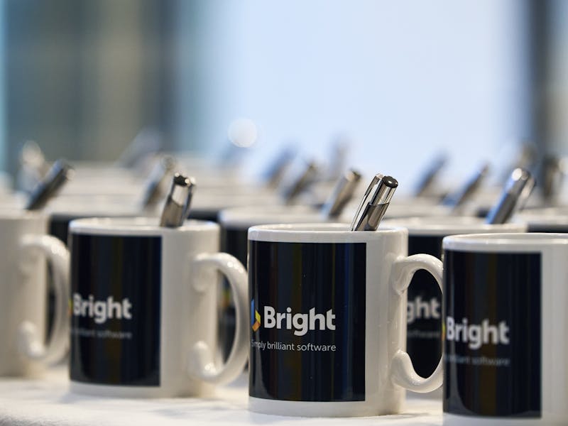 Bright branded mugs