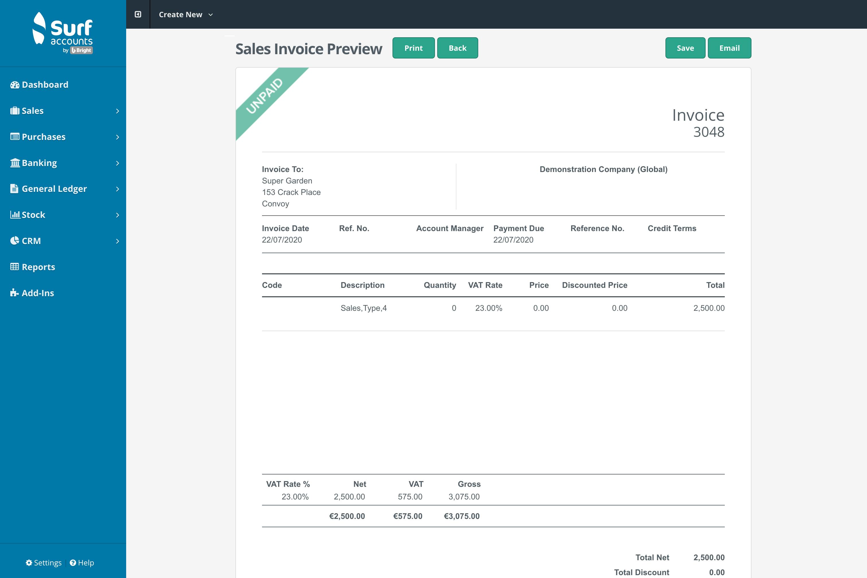 Surf Accounts Invoicing On-The-Go