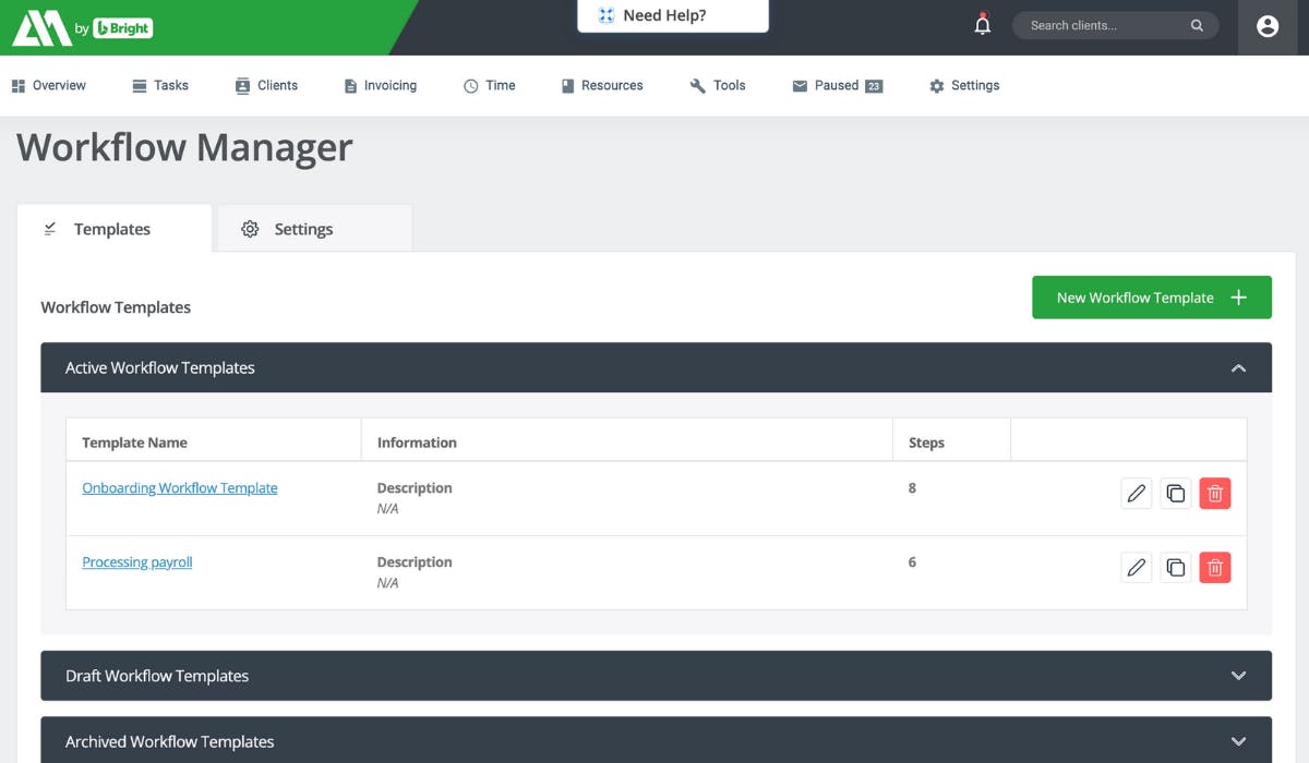 AccountancyManager and BrightPay payroll workflow template 