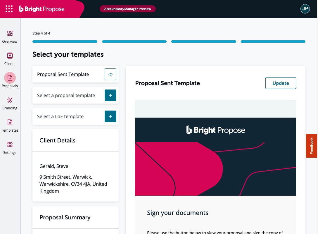branding software for accountants brightpropose screenshot