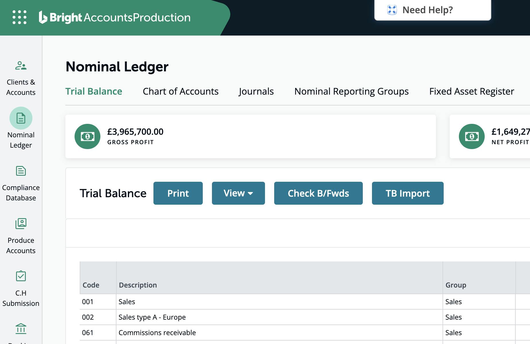 Bookkeeping module for accountancy practice customers screenshot