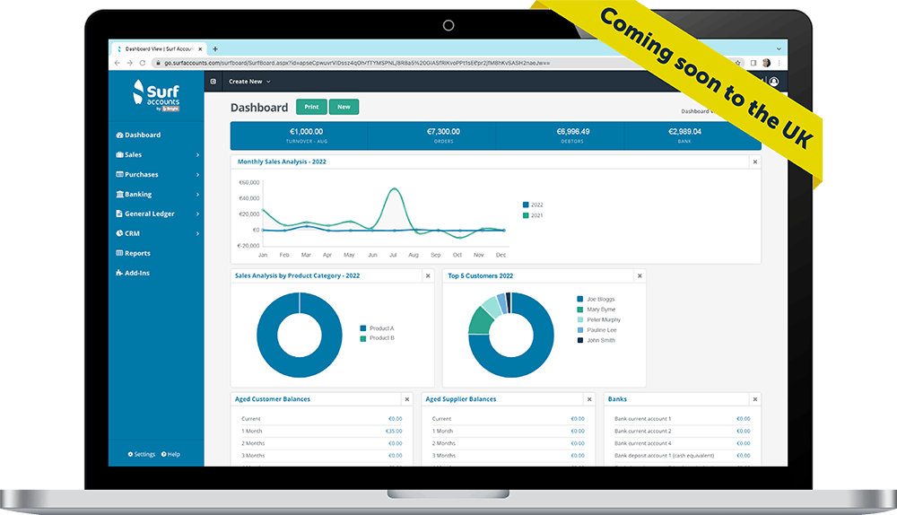 Surf Accounts Cloud Based Bookkeeping Software