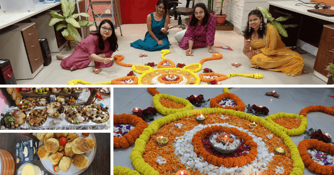 Bright employees celebrate Diwali and pot luck day