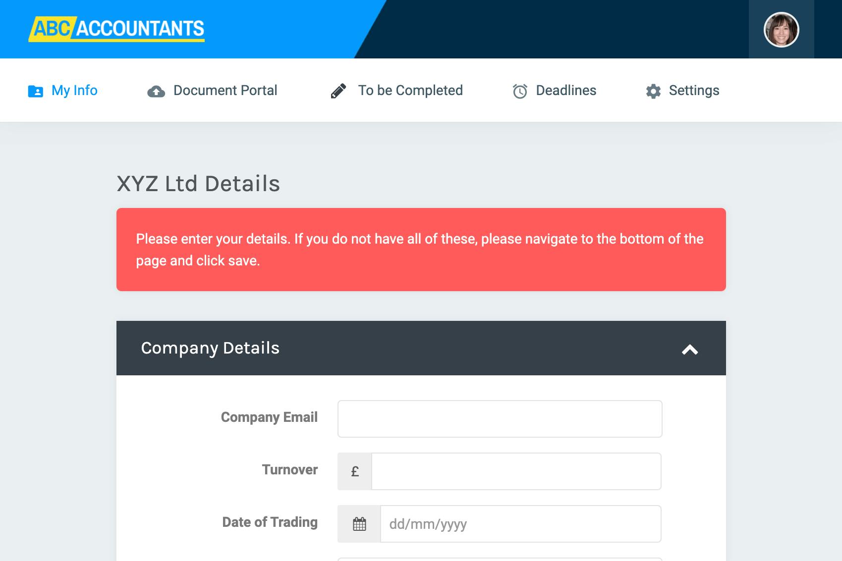 accounting Client Portal bright manager
