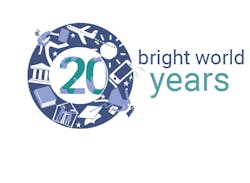 20th Anniversay logo - bright world