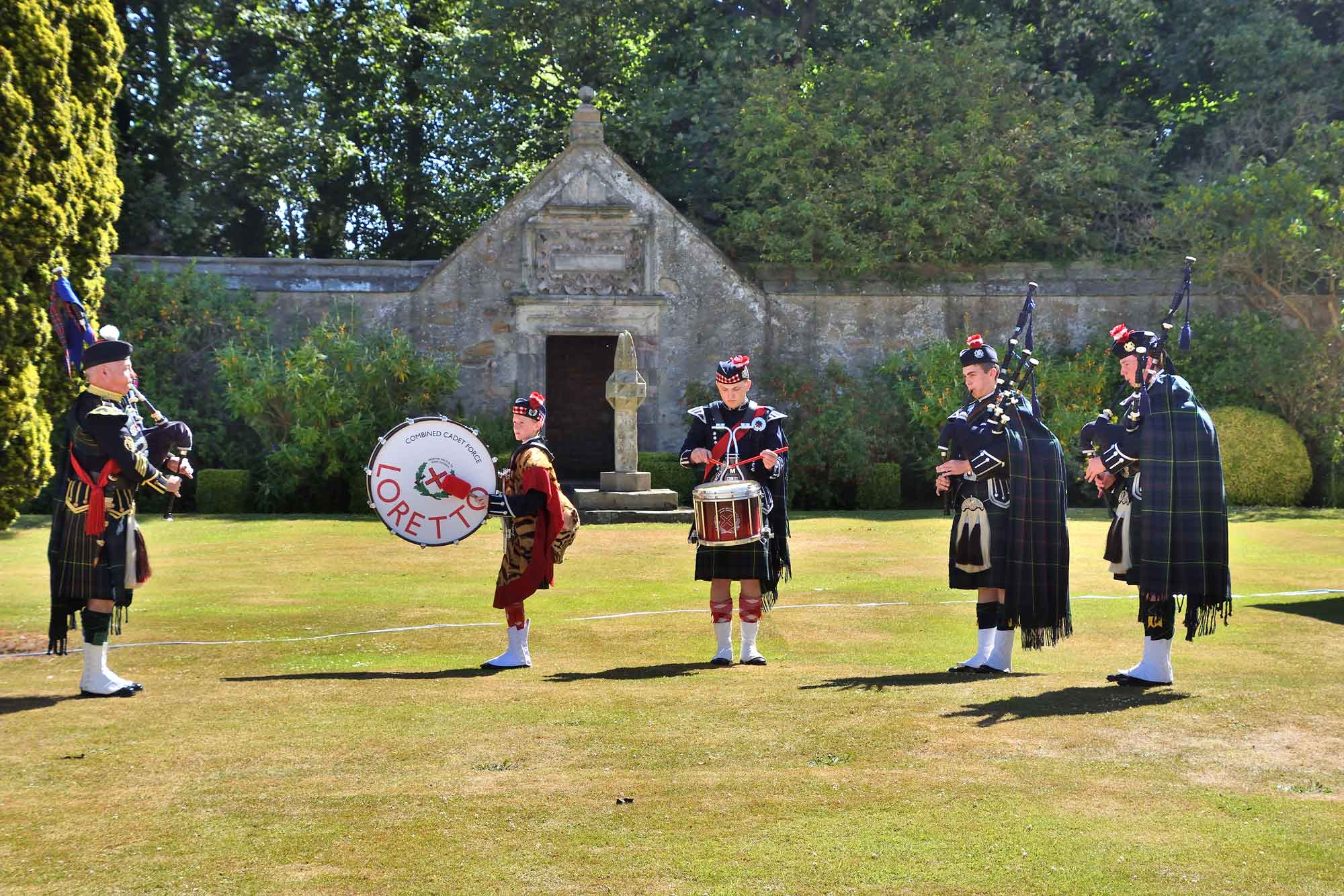 Loretto School bagpipers