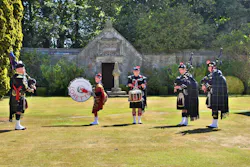 Loretto School bagpipers