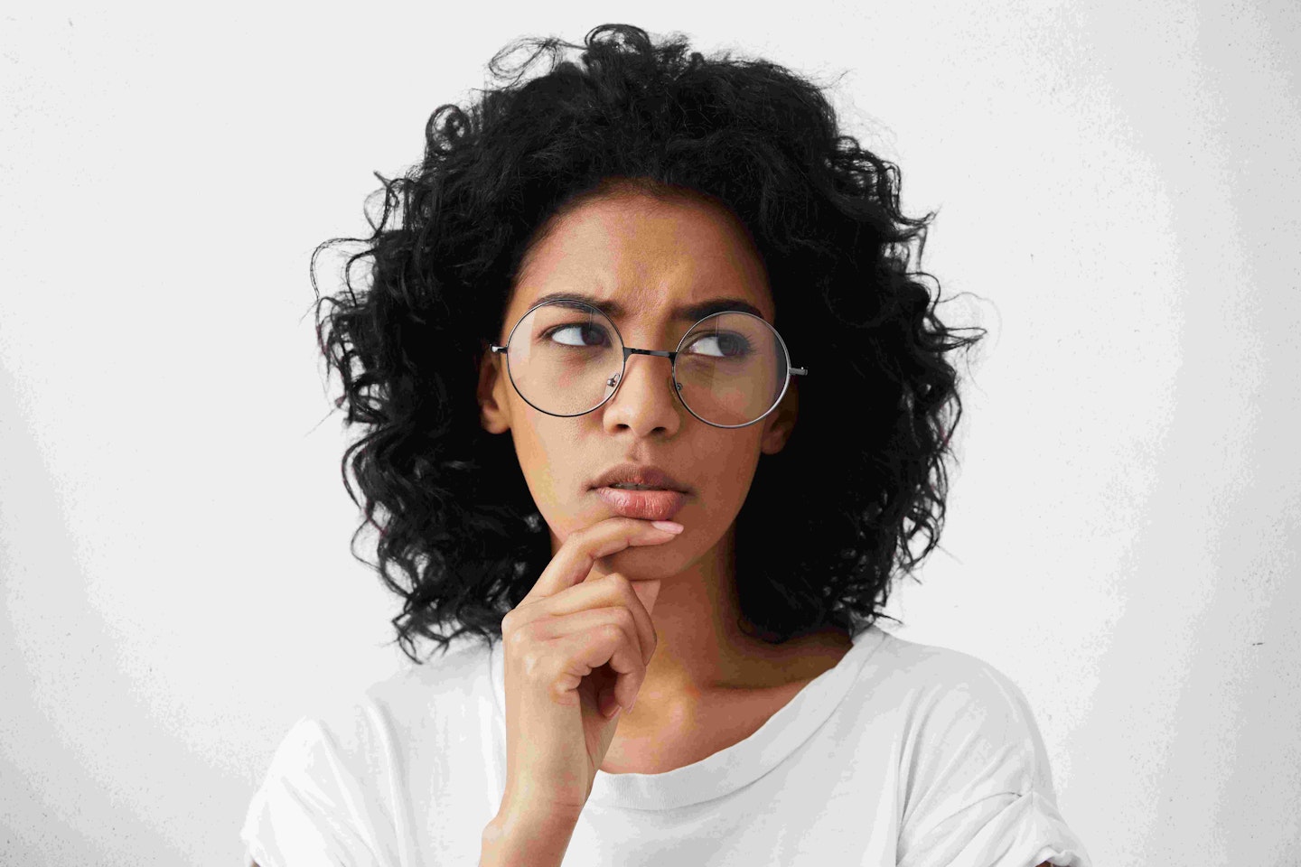 Woman making a quizzical expression