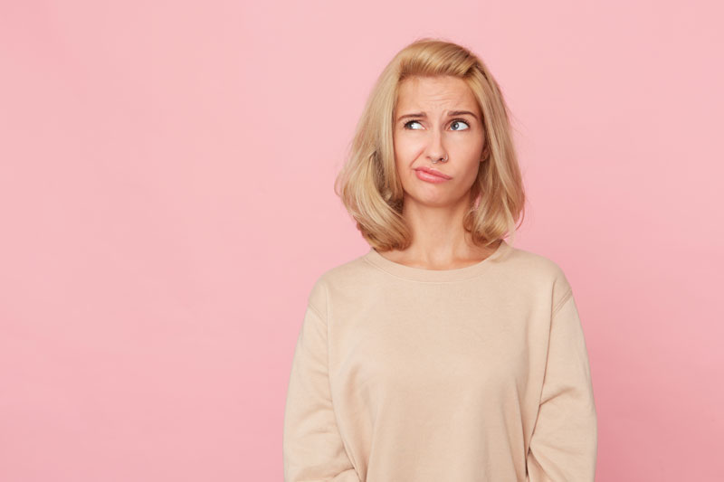 Lady looking puzzled