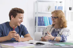 boy and lady teacher