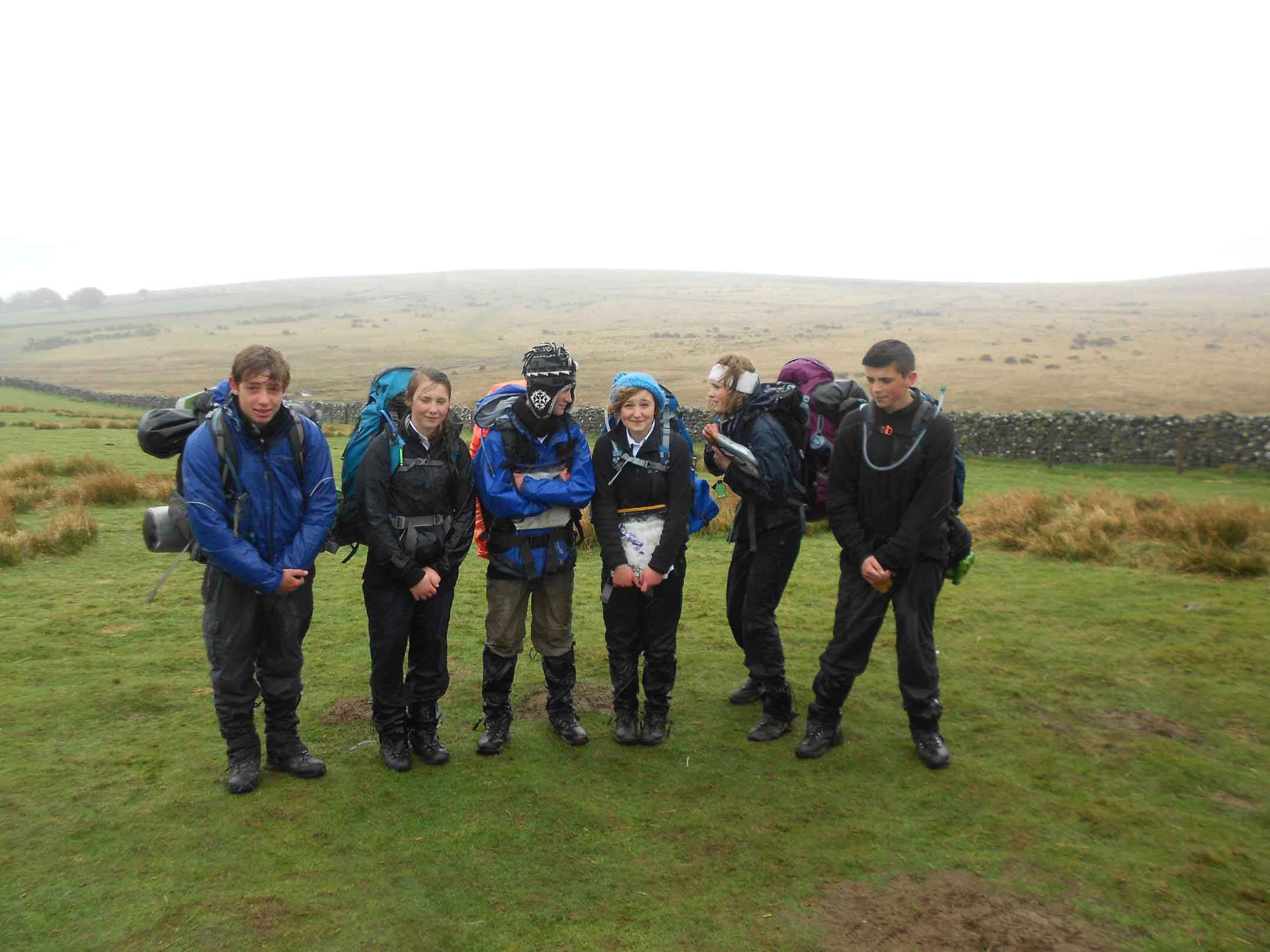 Stover School students hiking