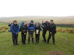 Stover School students hiking