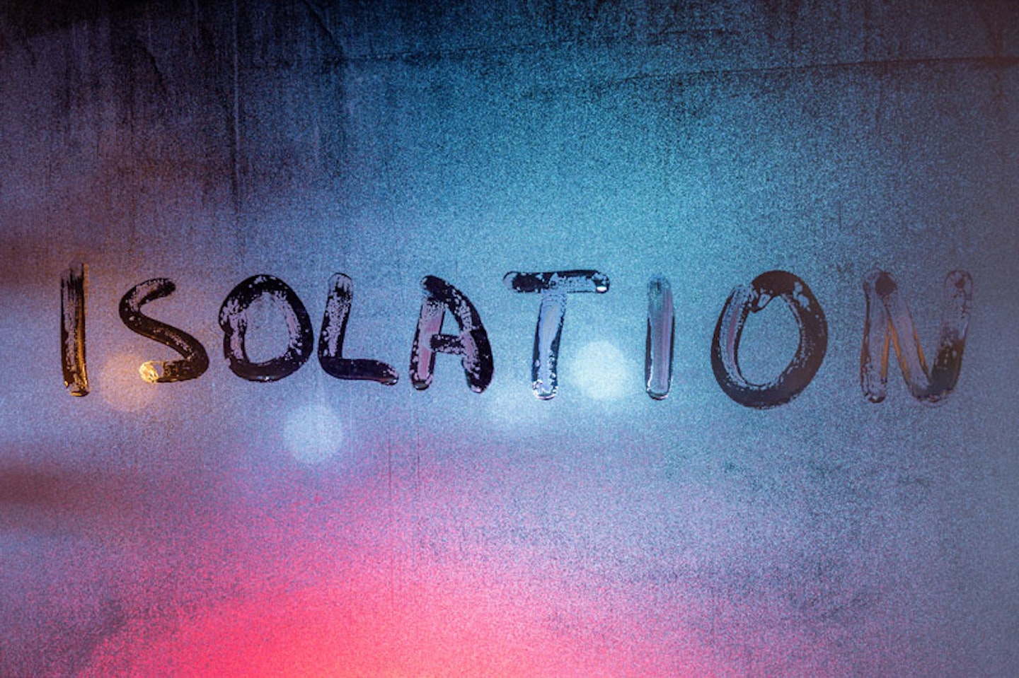 isolation written in condensation on a window 