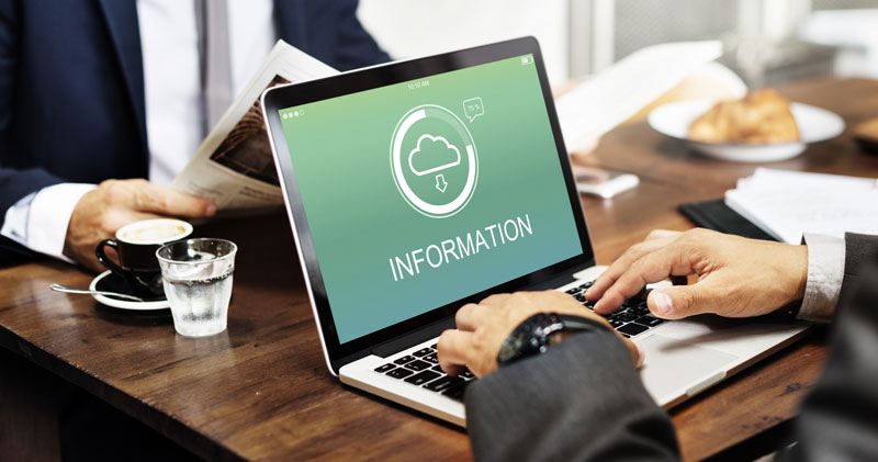 information on a laptop 