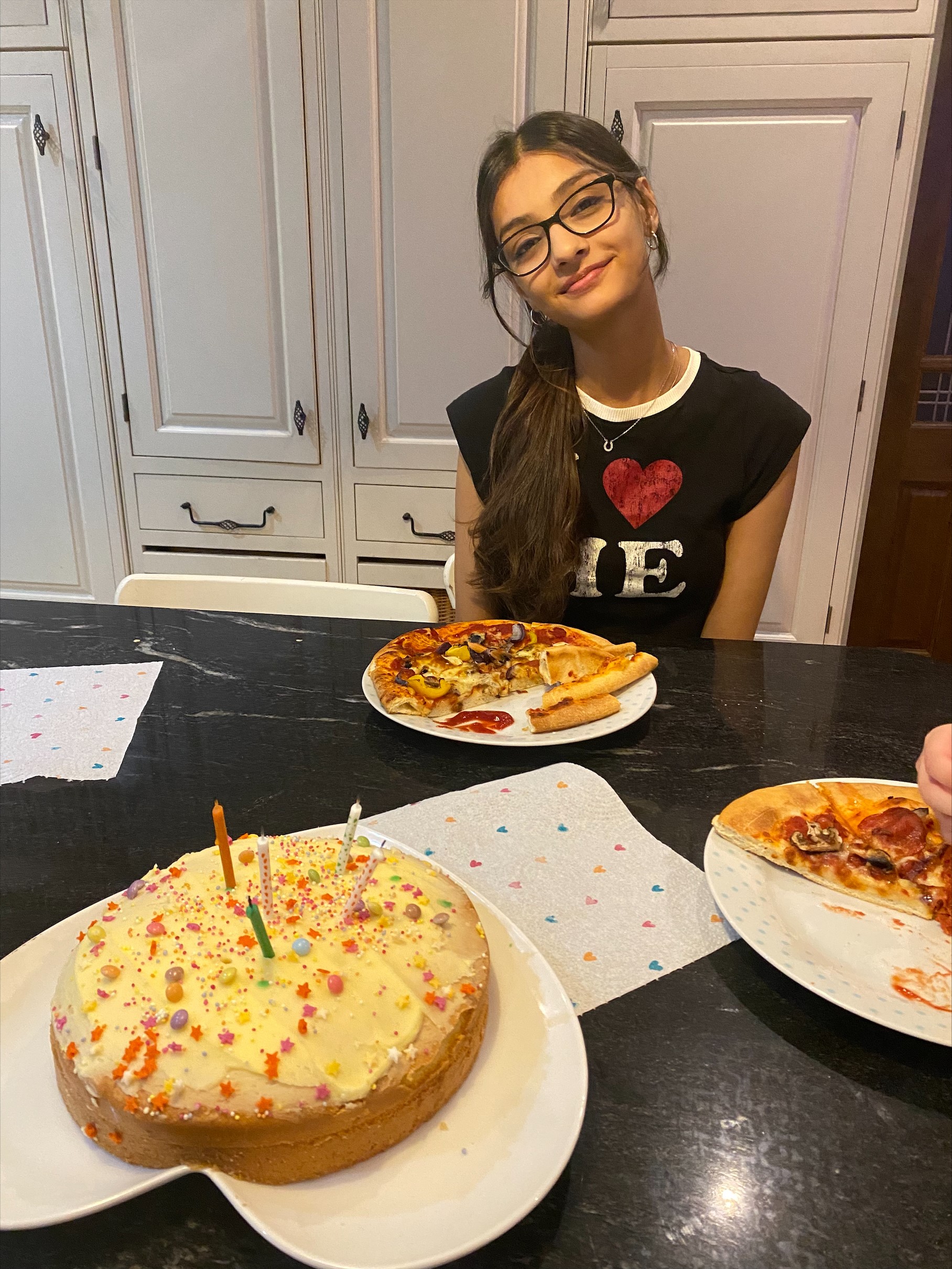 student celebrating birthday