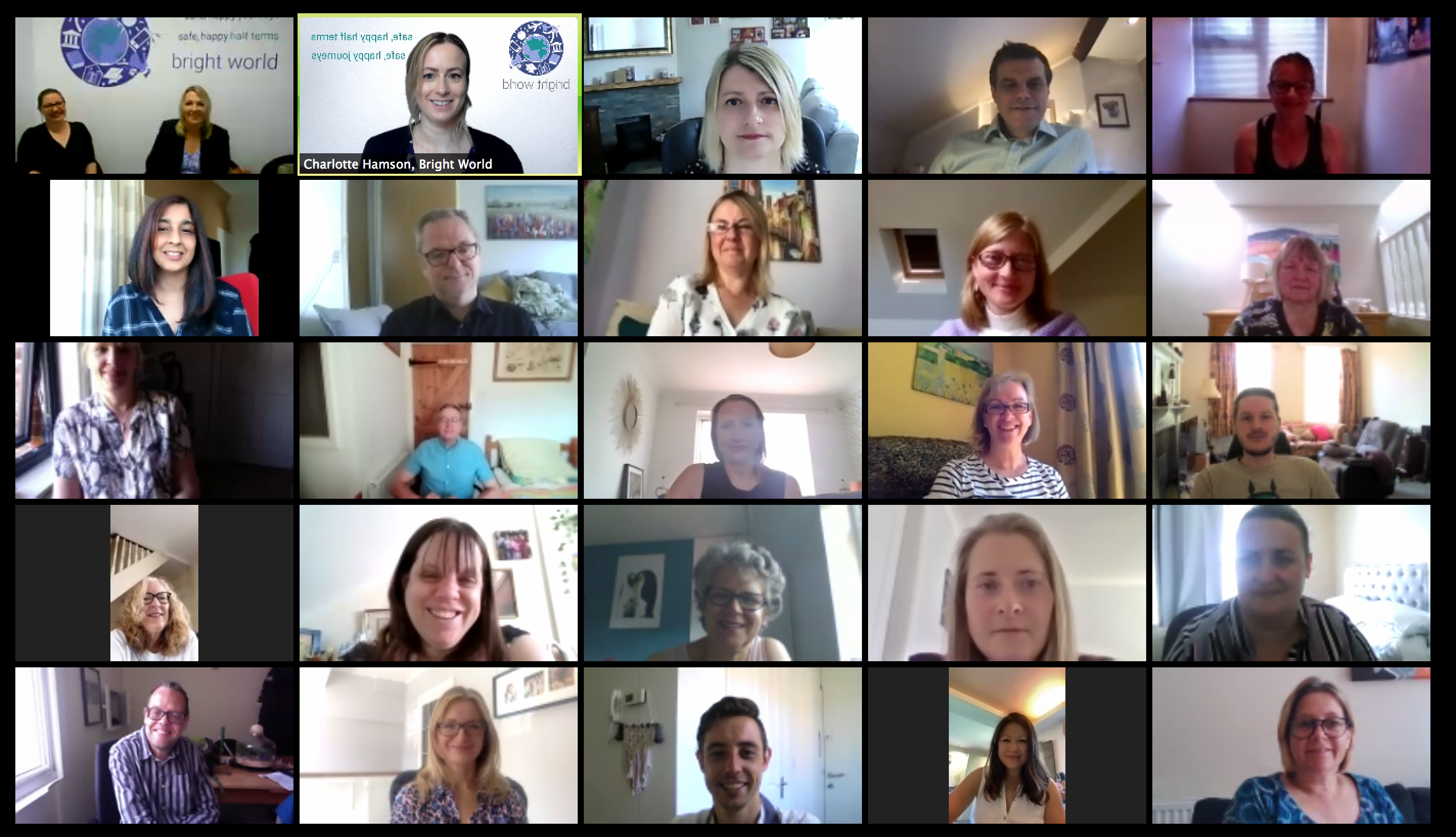 zoom call with Bright World staff