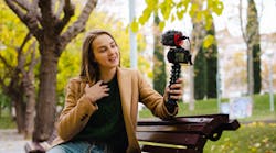 Girl filming a vlog