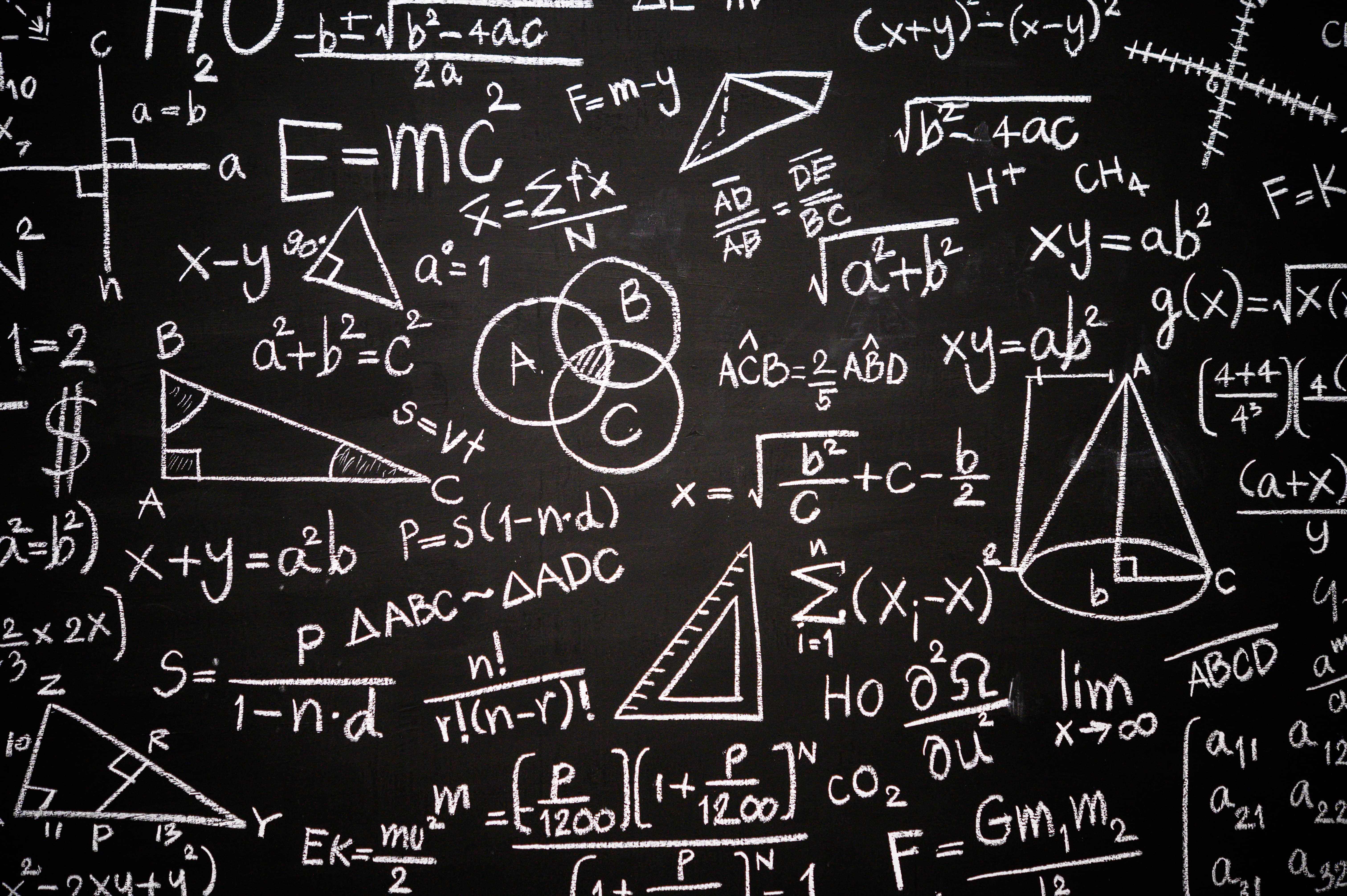Blackboard with Maths equations