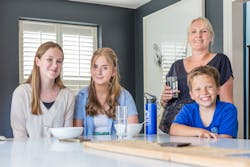 Students with a host family