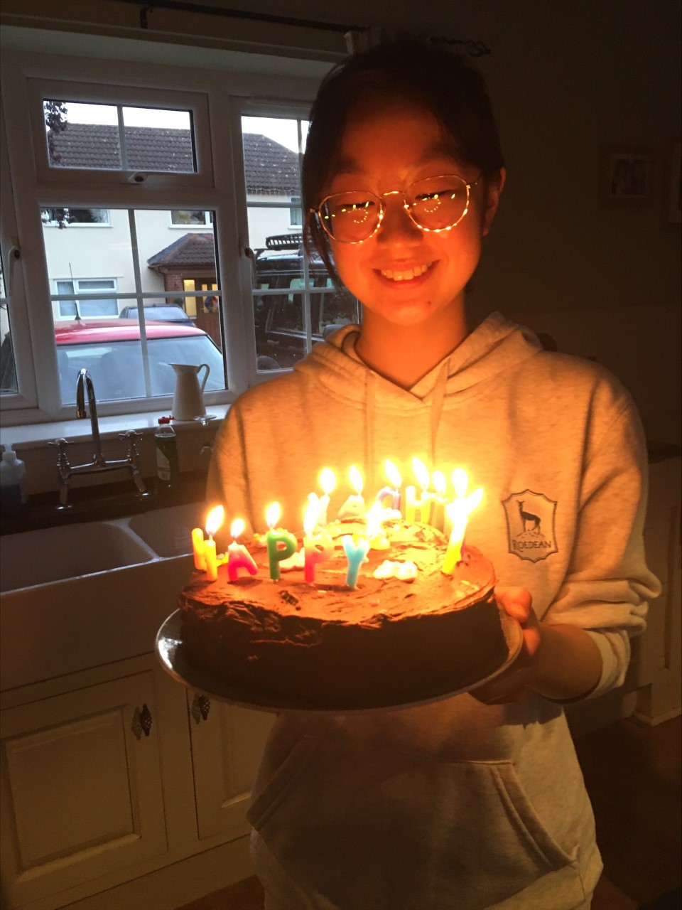 Elsa with her birthday cake