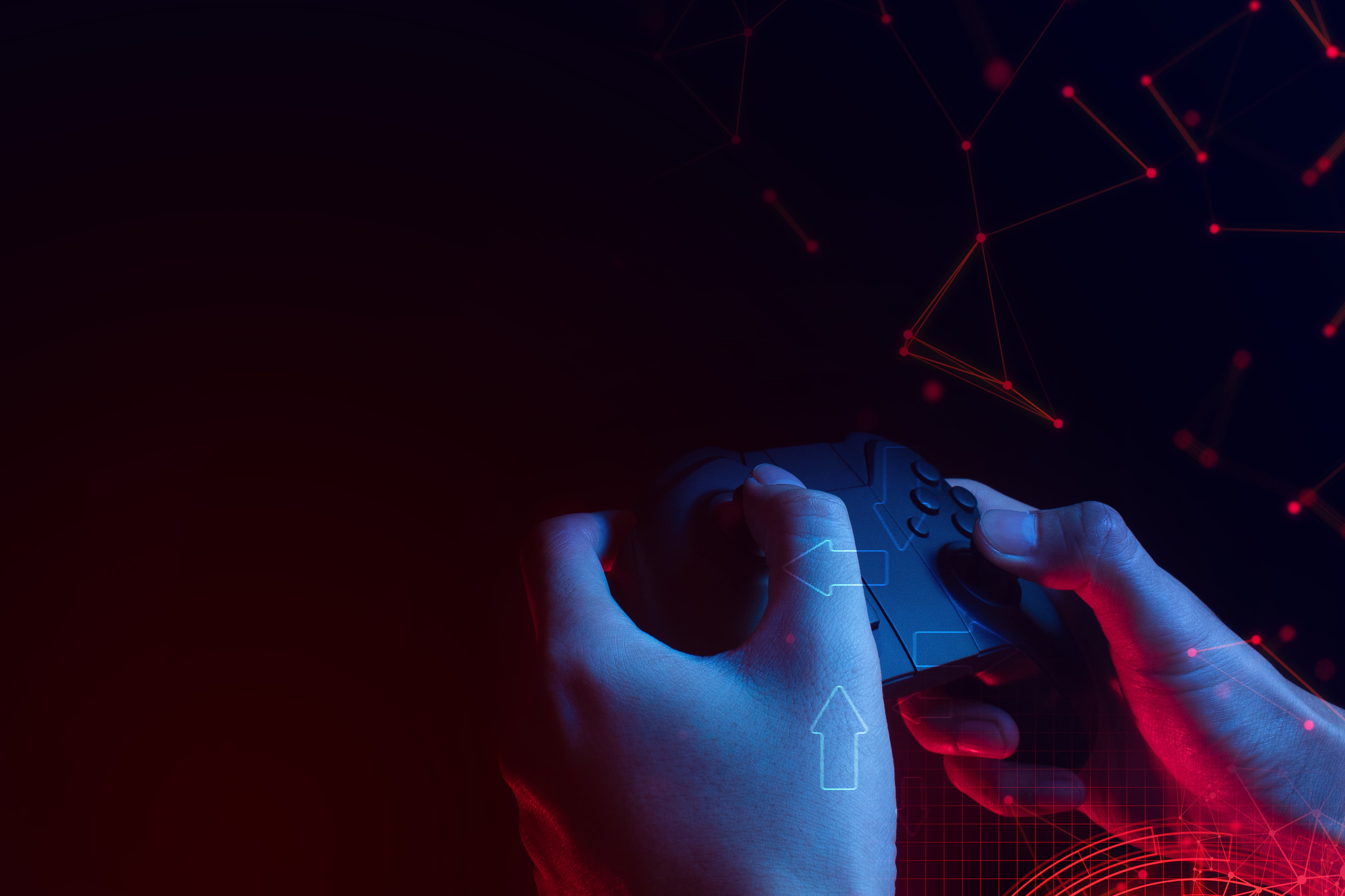 hands holding a gaming controller