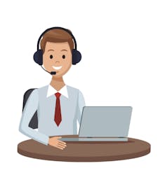 man on headphones with laptop