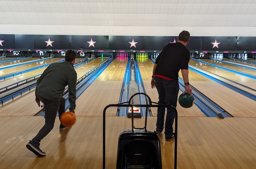 James Foster playing bowling