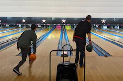 James Foster playing bowling