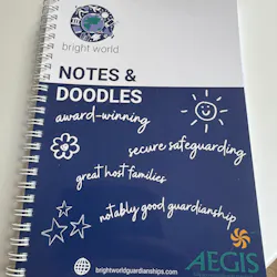 Bright World's promotional notepad