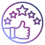 Five stars and thumbs up