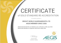 Bright World Gold Re-Accreditation Certificate 2025
