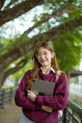 Student with laptop