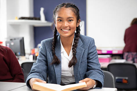 girl in school uniform