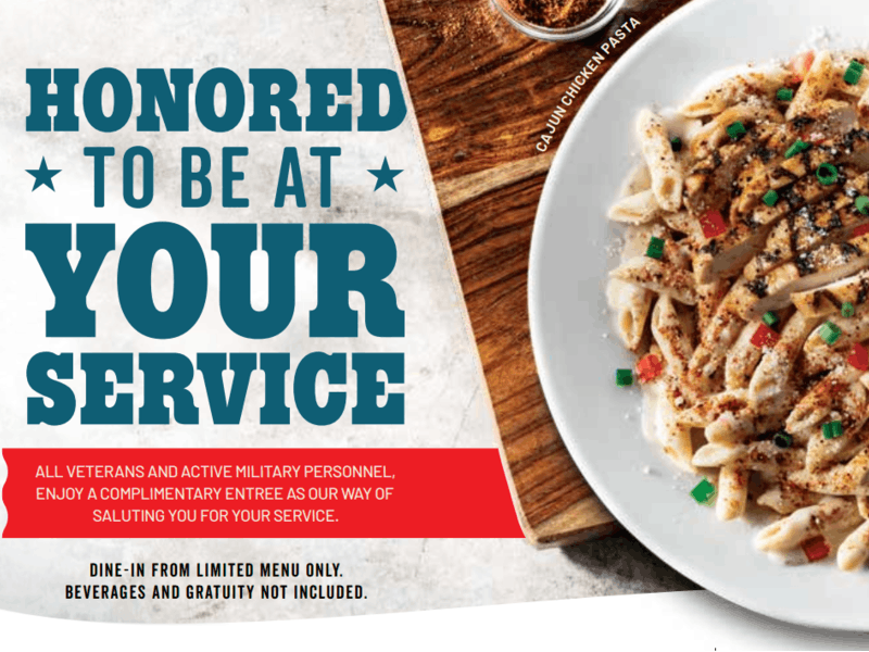 FREE Veterans Day Meals 2022 Veterans Day Deals Chili's