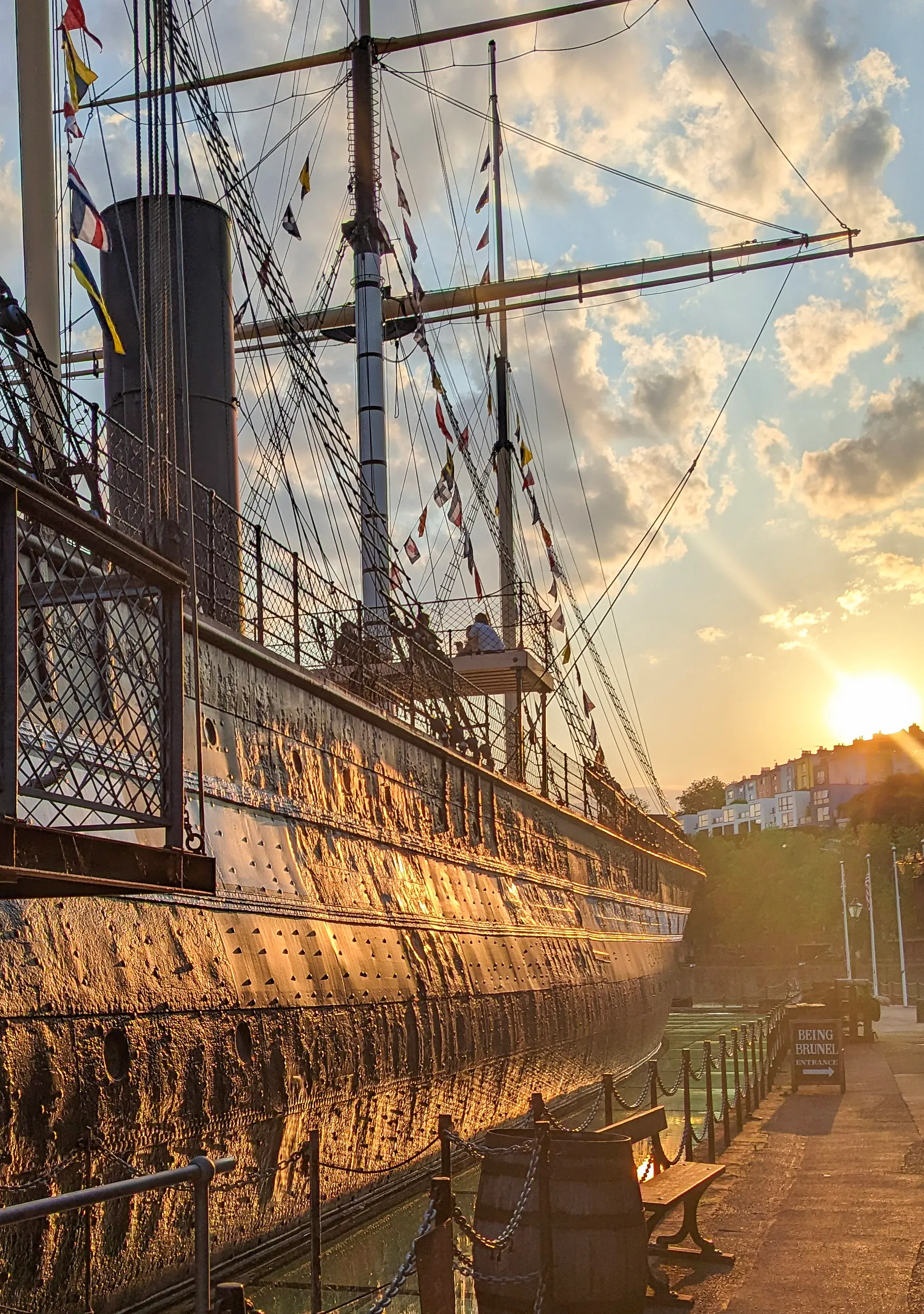 A shot of the SS Great Britain at sunset