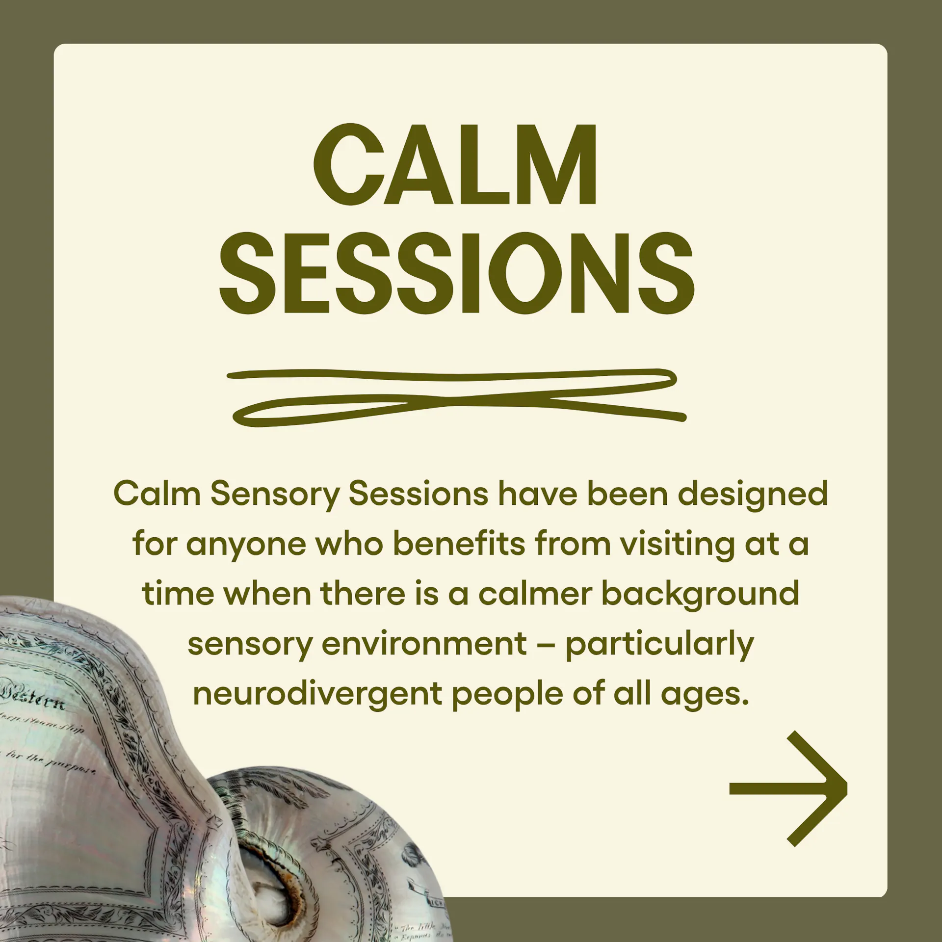 a square graphic explaining the calm sessions