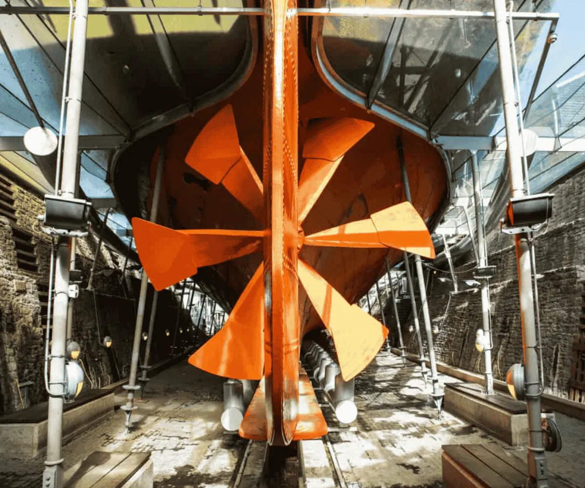 Dry Dock Beneath the Glass Sea of the SS Great Britain