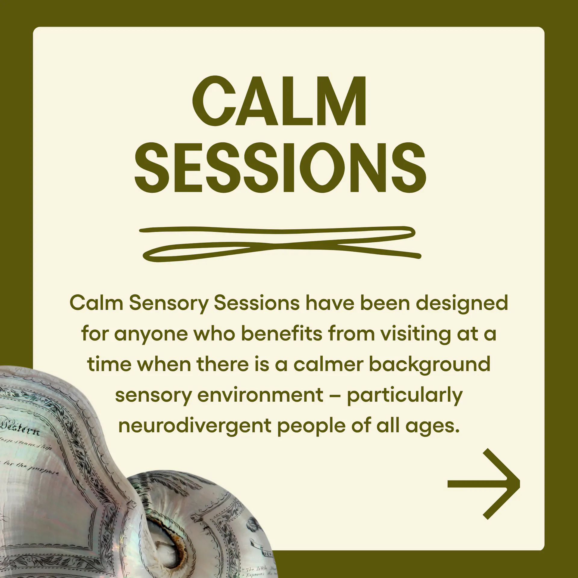 a square graphic explaining the calm sessions
