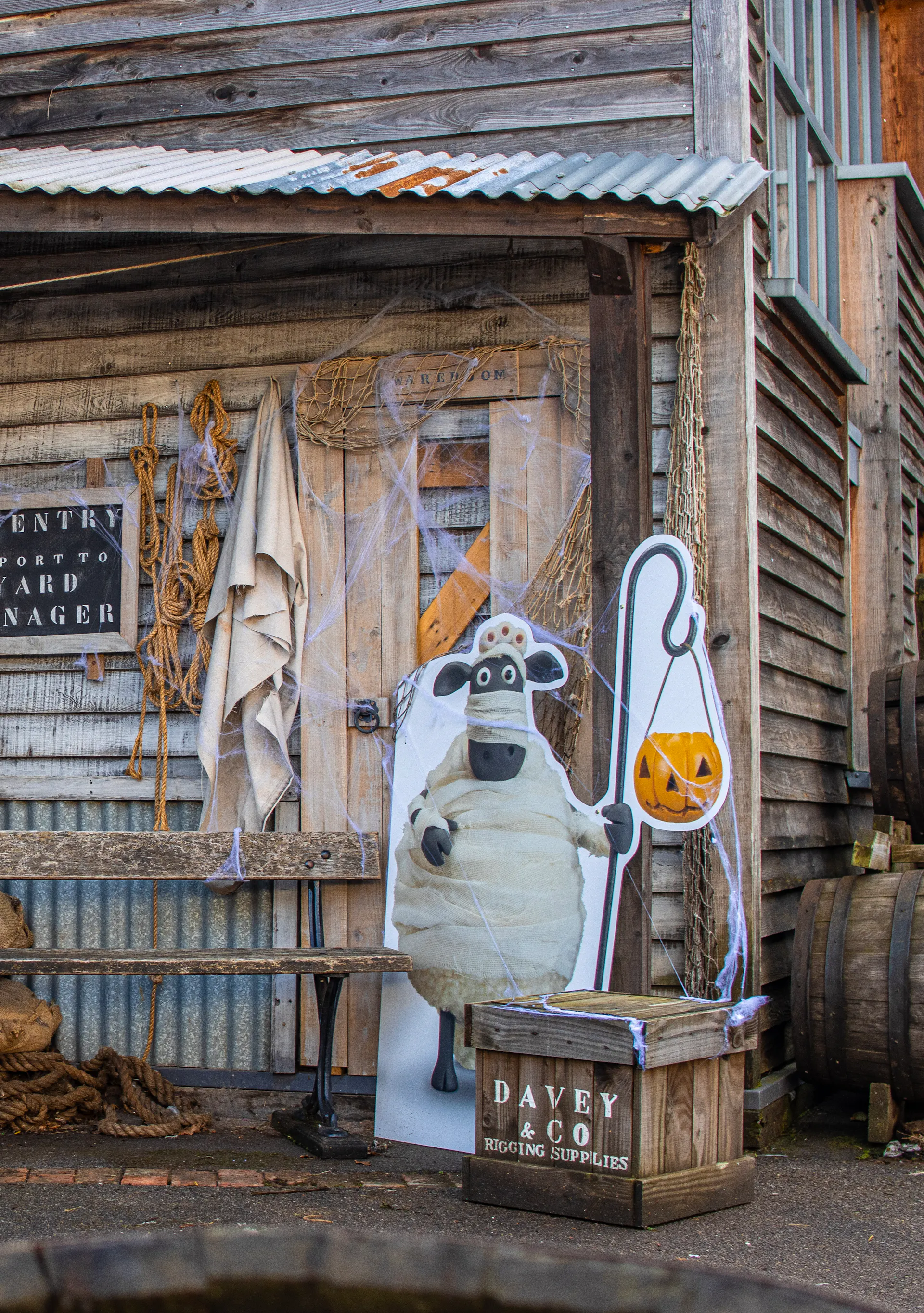Shaun The Sheep Characters at Bristol Dockyards for Halloween