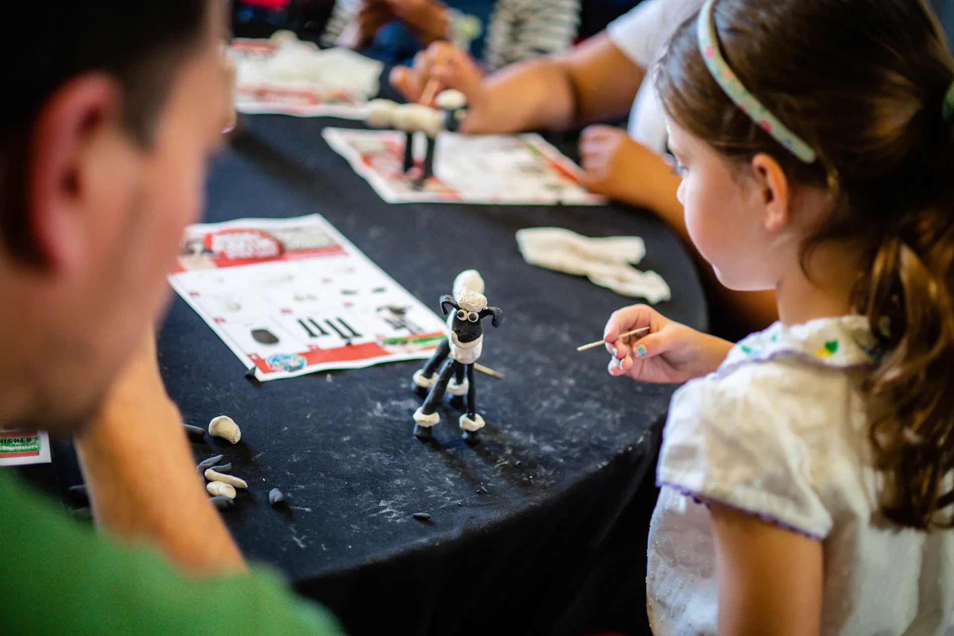 Family in Shaun the sheep Clay Workshop