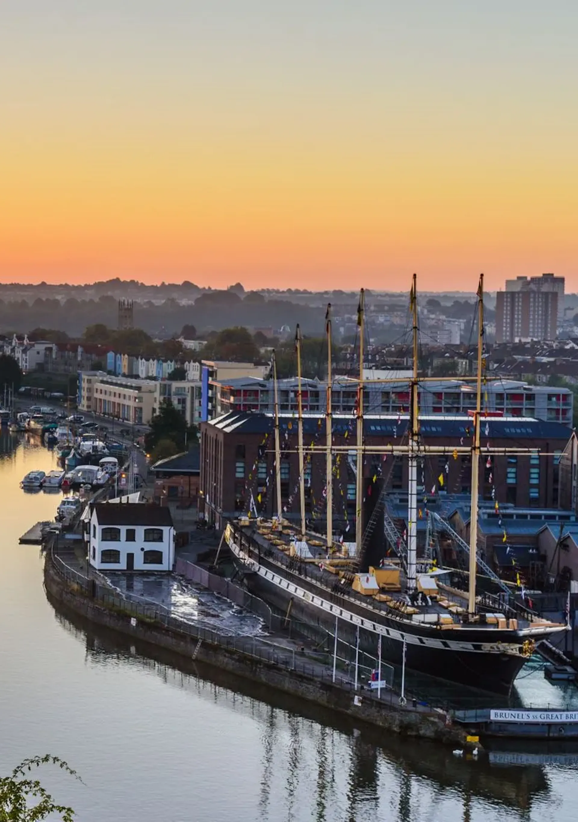 Harbourside Sunset of Bristol from a birds-eye view