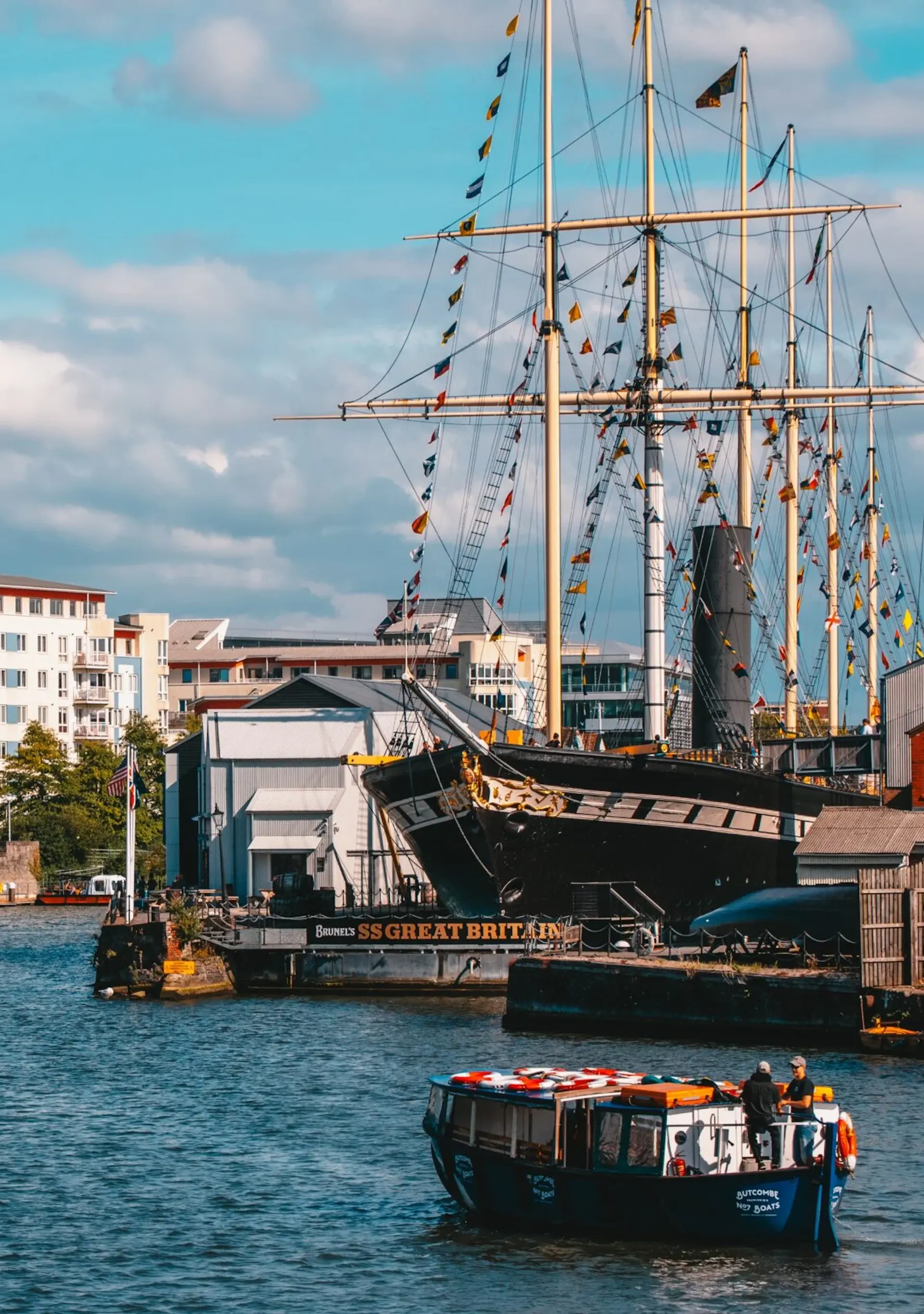 Bristol Ferry sailing past the SS Great Britain in Bristol
