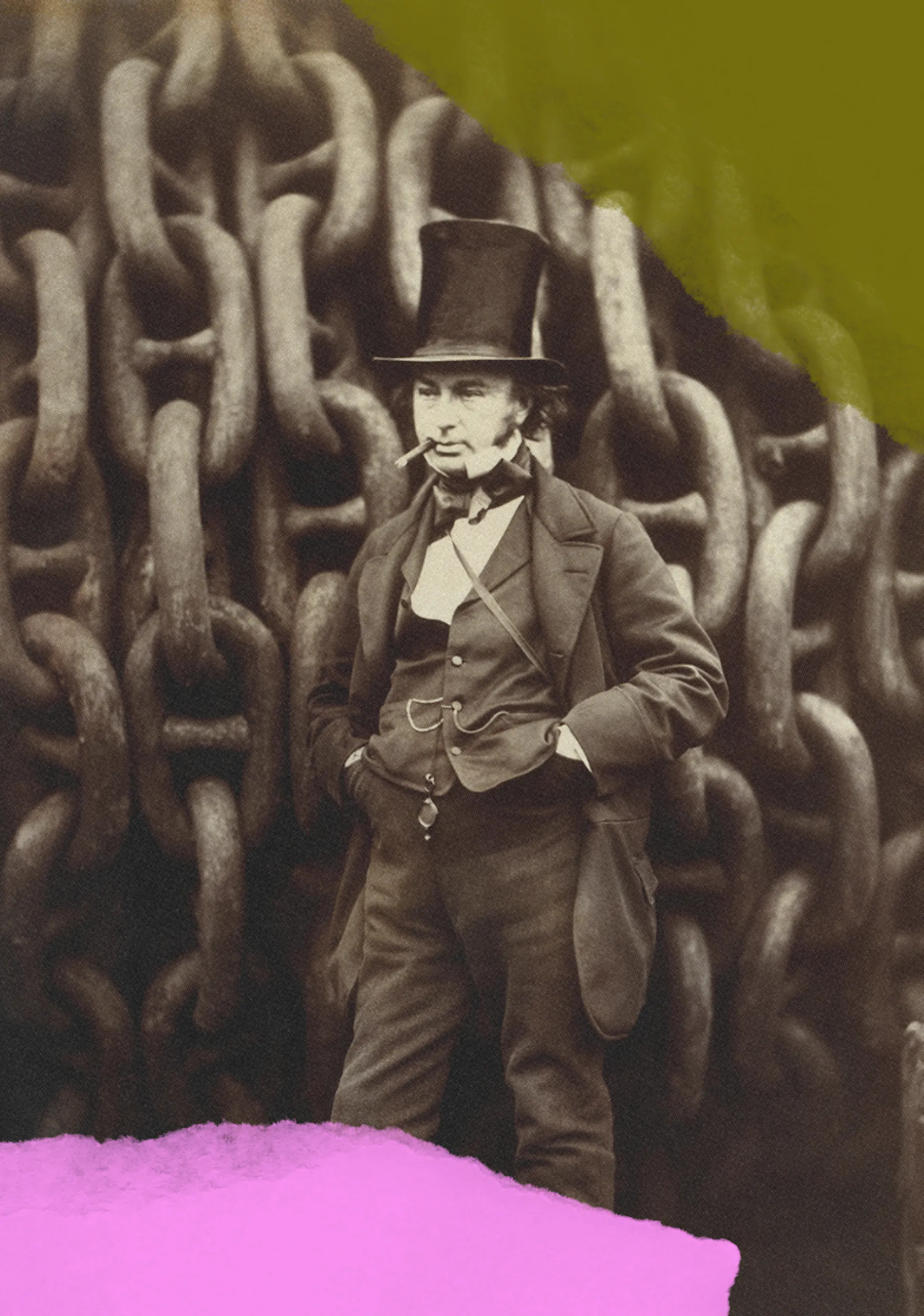 A collage of items relating to the National Brunel Collection at Bristol Dockyards
