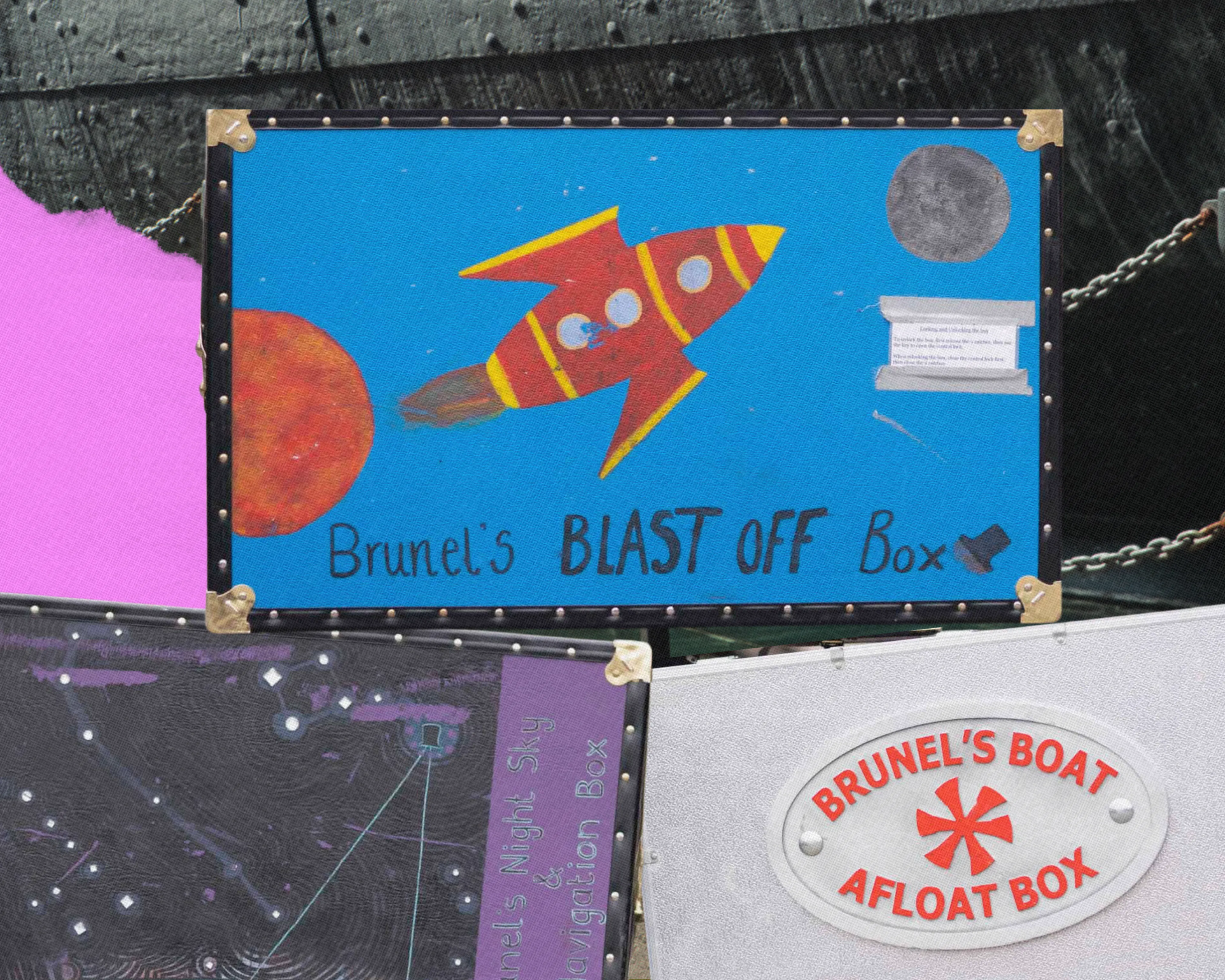 Loan boxes pictured by the SS Great Britain at the Bristol Dockyards