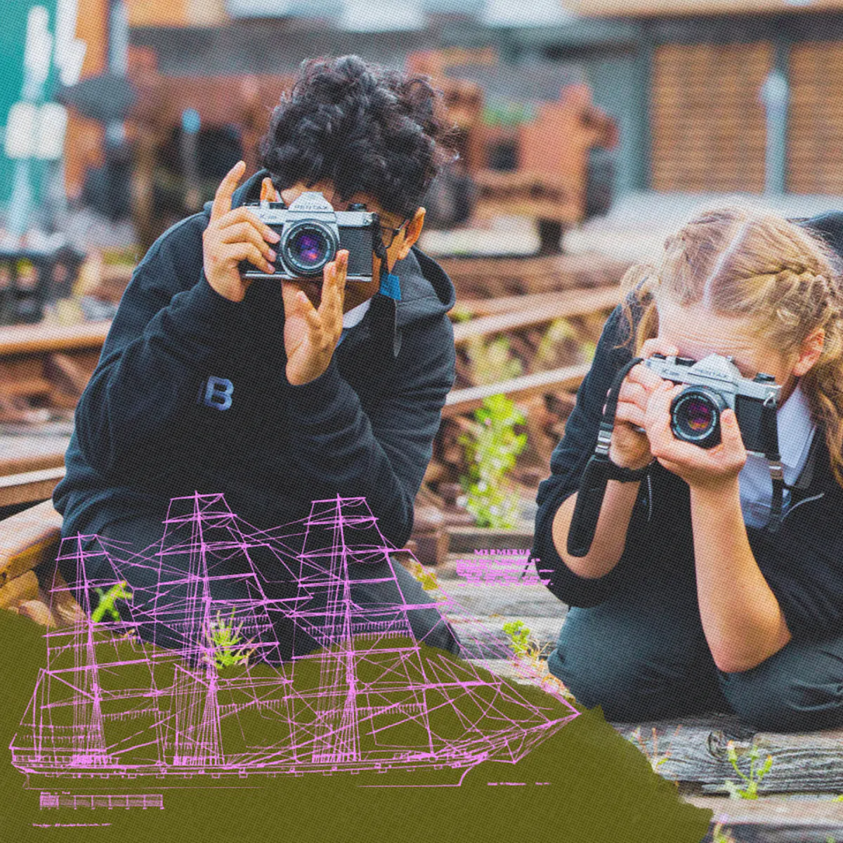 Three Future Brunel Students taking part in a STEM activity 